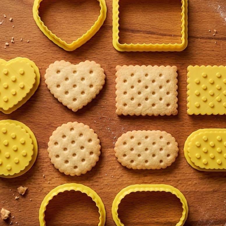 Cortadores + Marcadores 4 modelos para Biscoito Amanteigados e Pasta Bolachas Biscoito 1