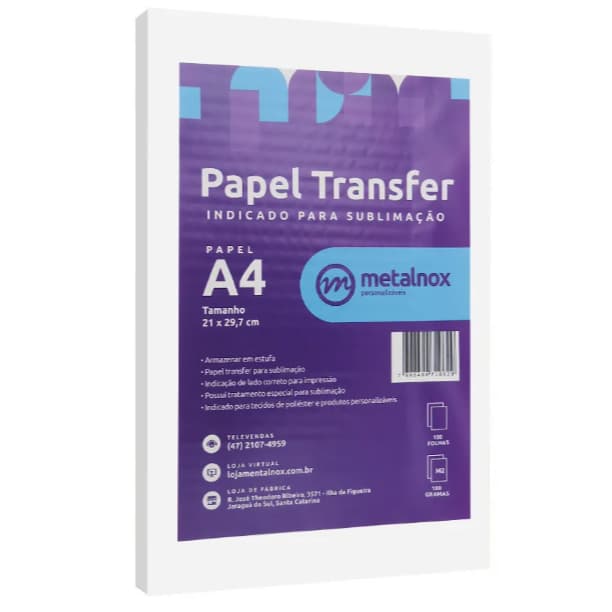 📄🎨 Papel Sublimático A4 100g com 100 Folhas – Metalnox