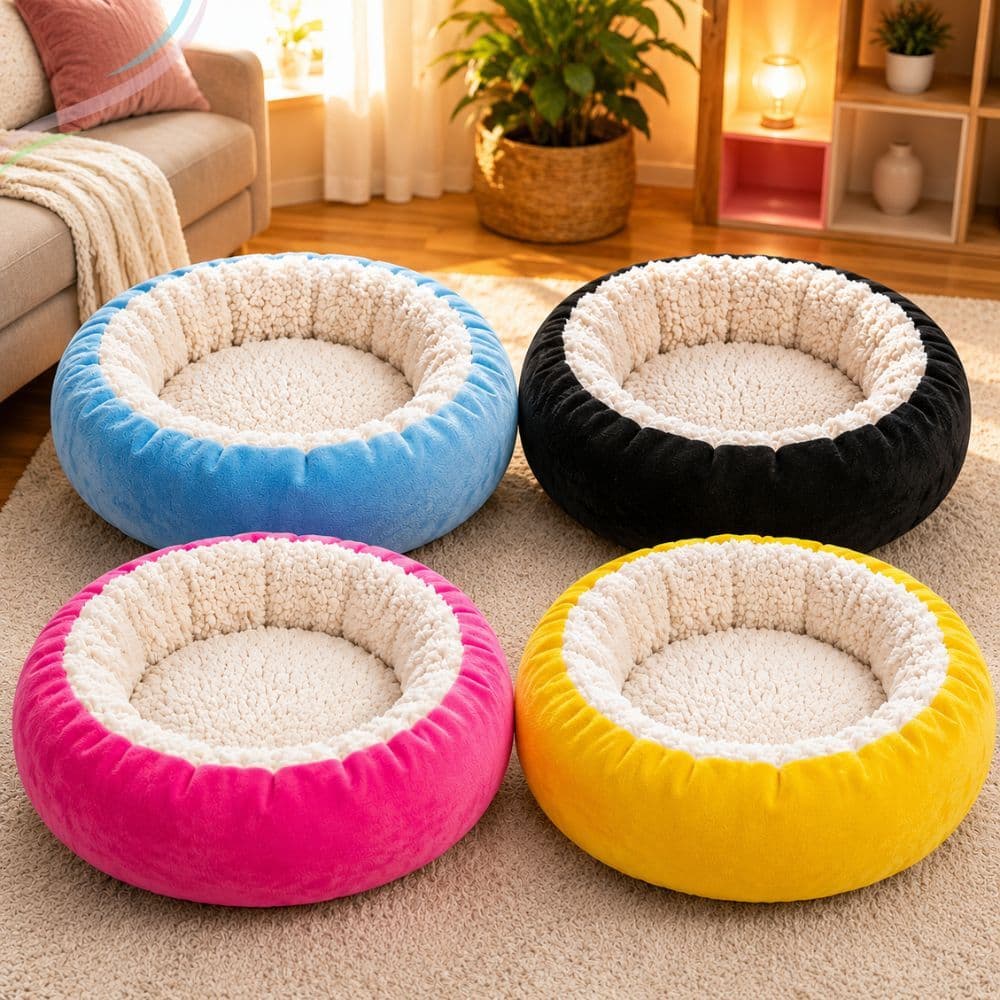 Caminha Pet Redonda Cachorro Gato Cama Confortável Sherpa Inverno Pelo de Carneiro Frio Pets Quente Tamanhos P, M e G