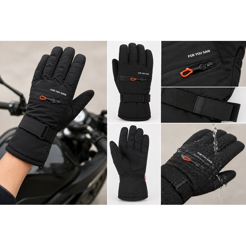 Luva Adulto Masculina Motoqueiro Forrada Anti Derrapante Impermeável