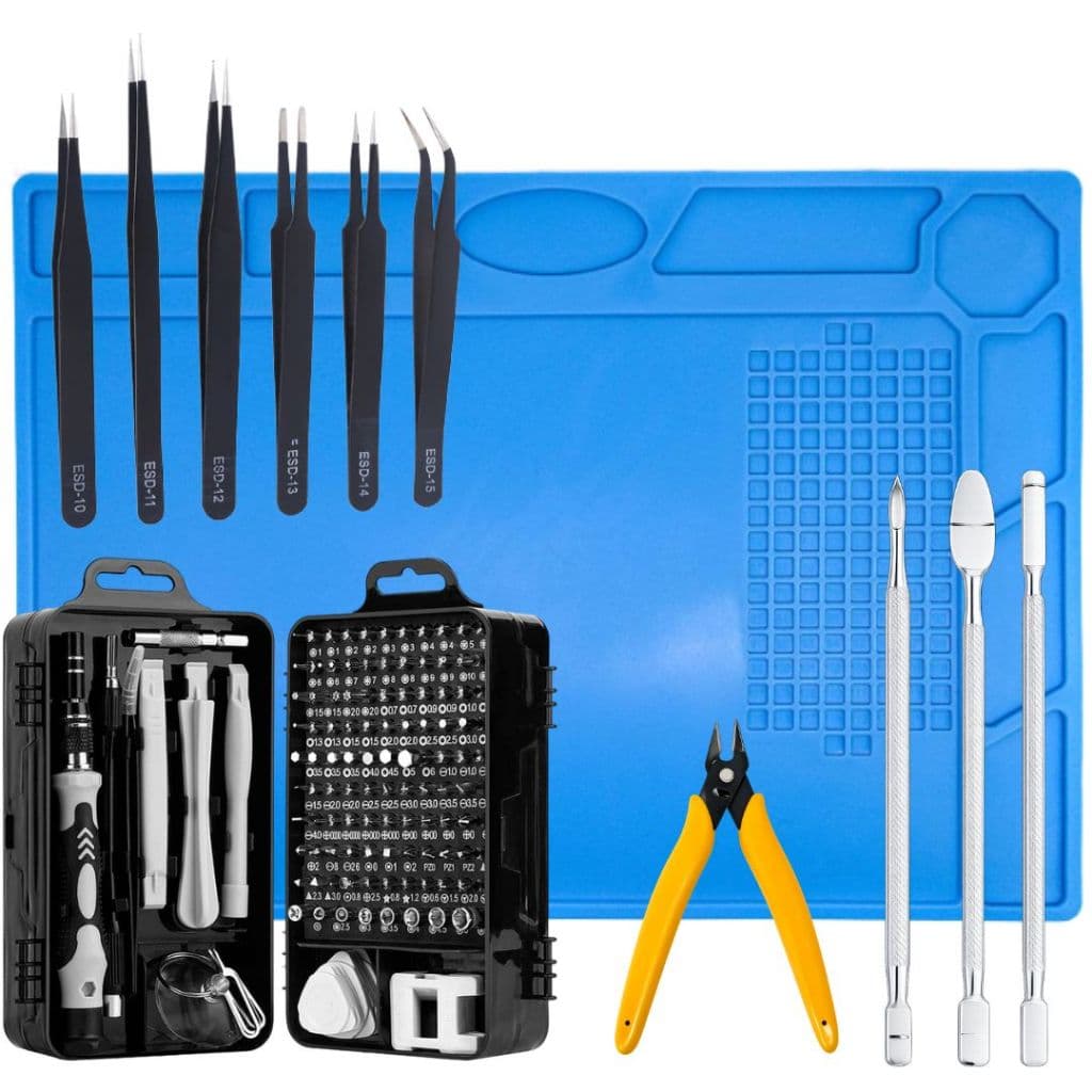 Kit Ferramentas Precisão 115 em 1 Reparo Celular Notebook PC Manta Silicone