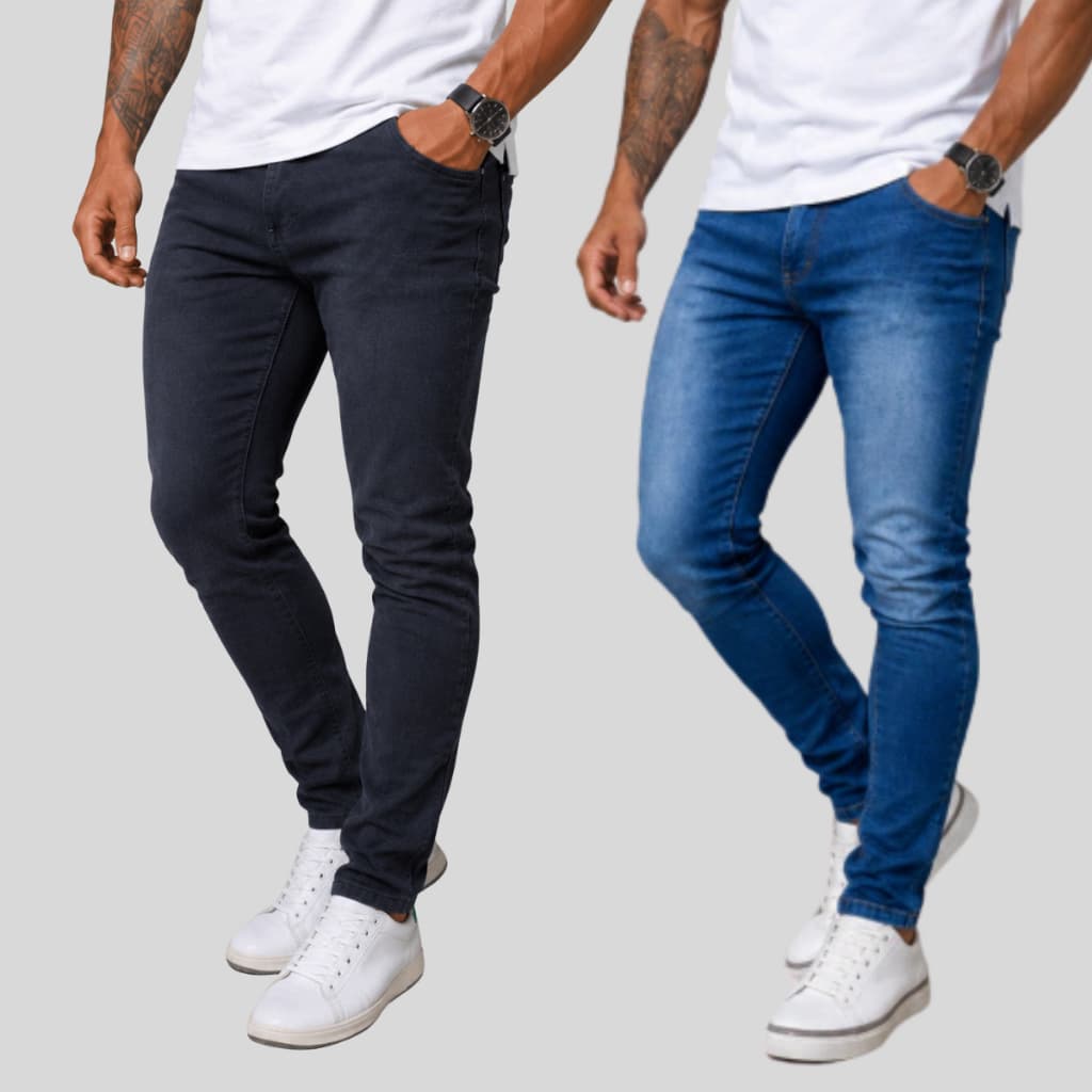Kit 2 Calça Masculina Jeans Slim Skinny Lycra Elastano Jeans Masculino Tendência - Dia dos Pais