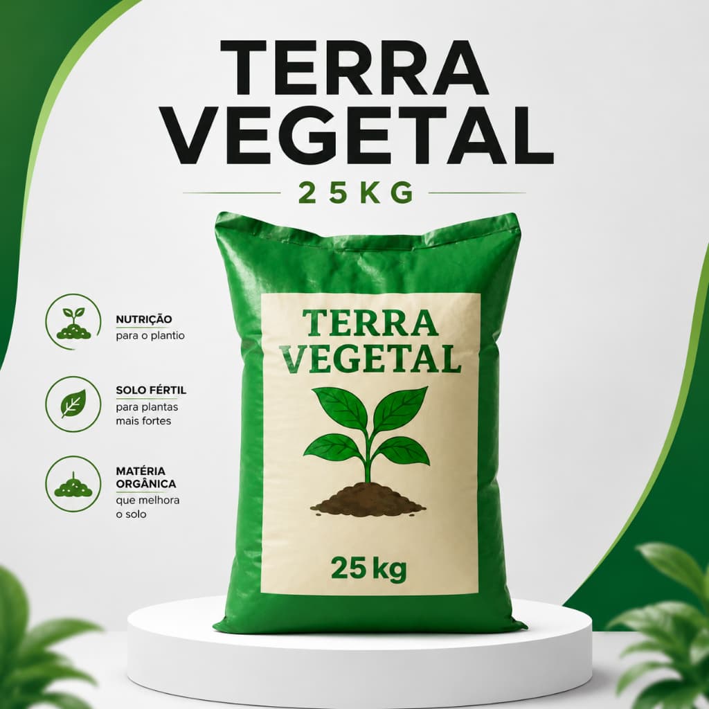 Terra Vegetal Premium Adubada Pronta Para Plantio Horta Jardim Vaso Alta Qualidade Alta Produtivo