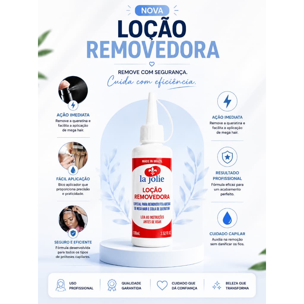2 Loção Removedora de Mega Hair de Queratina La Jolie 100ml Nova Embalagem - Envio Imediato