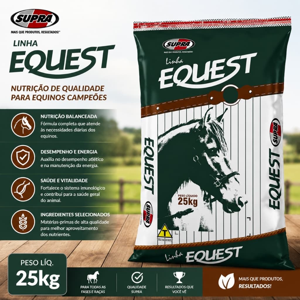 Ração Potros Crescimento Potrilho Linha Equest Supra 25 Kg