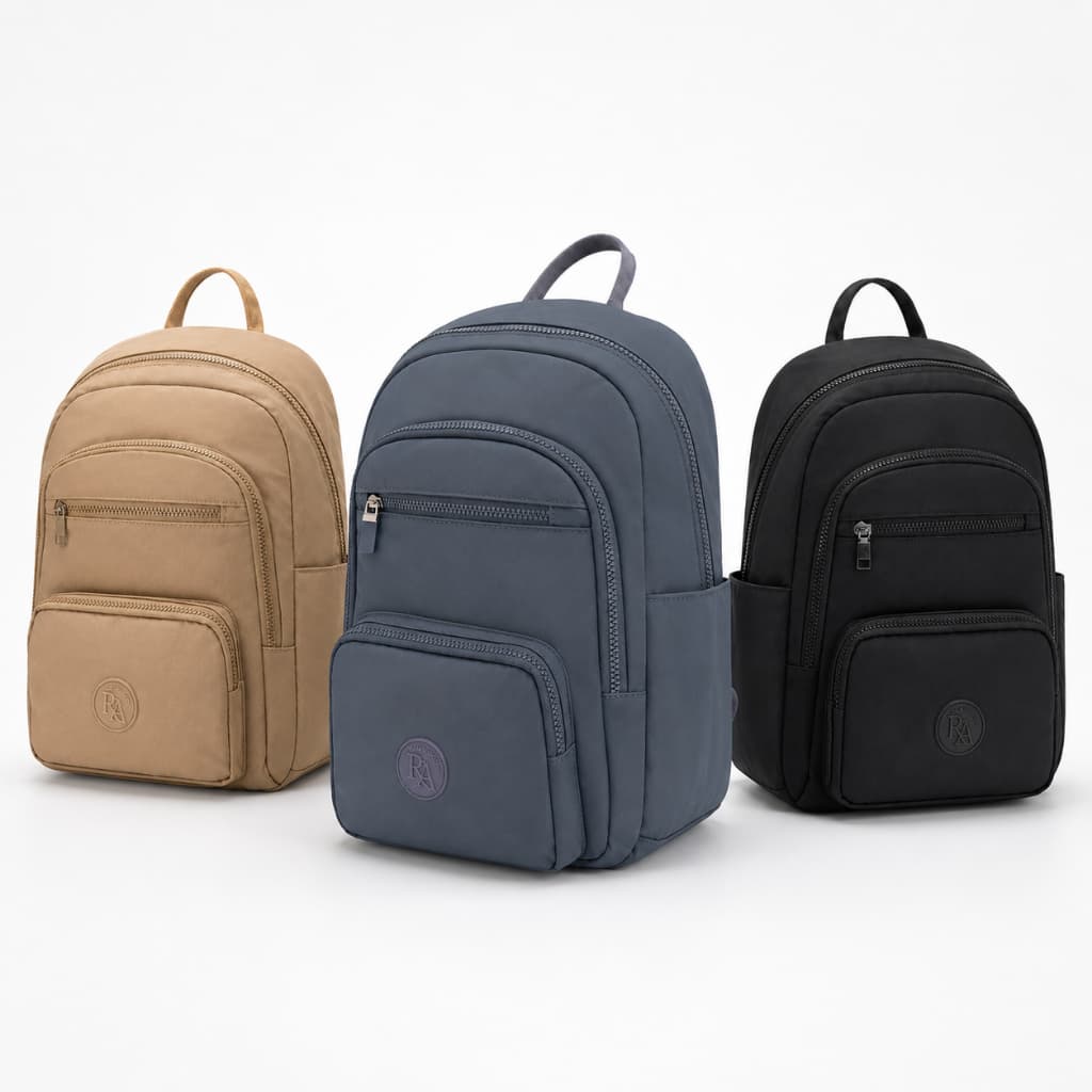 Mochila Feminina Nylon Anti-furto Impermeável Multi Bolsos Casual Escolar Trabalho Viagem