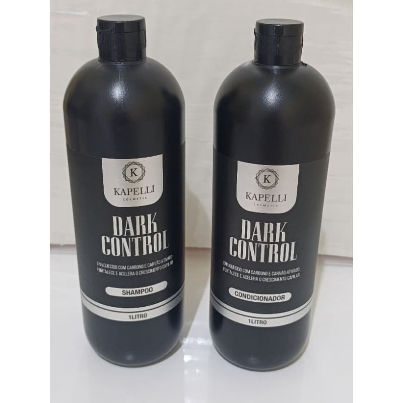 shampoo e condicionador Kit Dark Control da marca Kapelli Cosmetic.