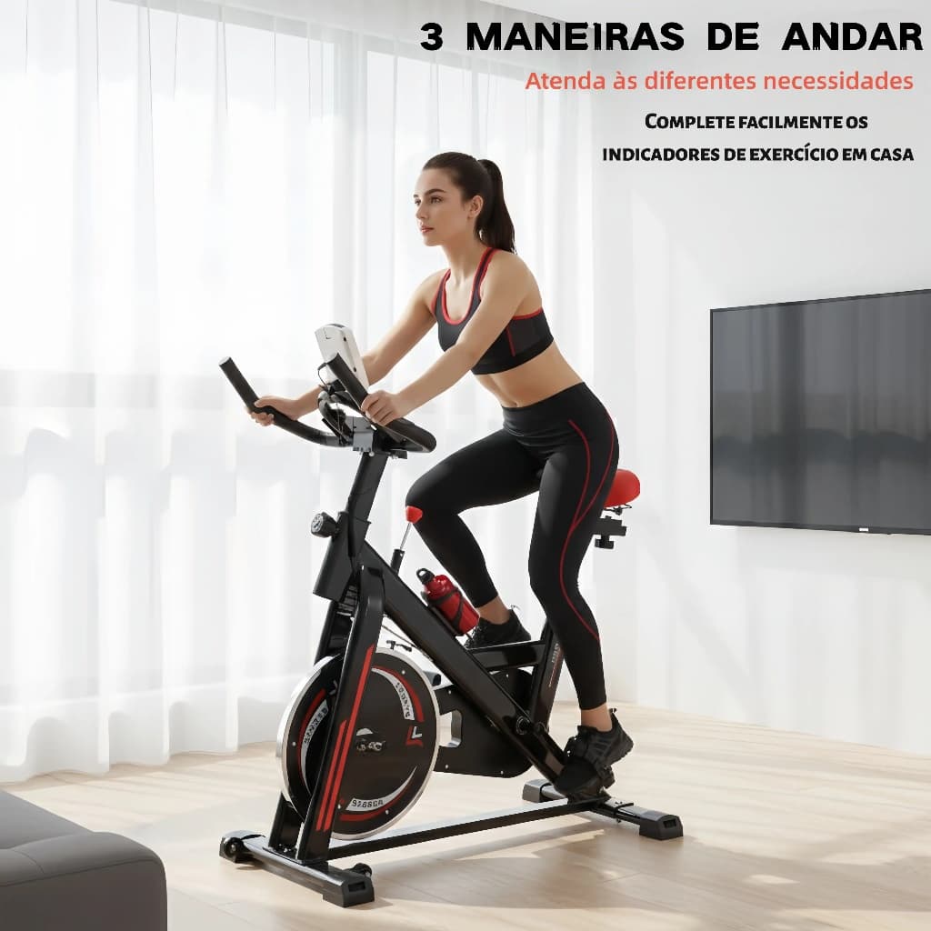 Essencial para quem malha Bicicleta Spinning Profissional Ajustável Silenciosa – Ergométrica para Treino em Casa Fitness