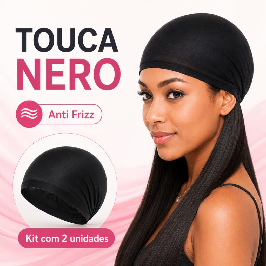 Kit 2 Touca Nero com Barra Antifrizz Para Dormir Cabelo Peruca Lace Original