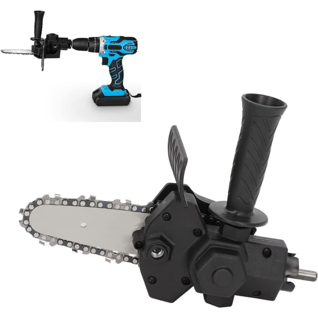 Adaptador Serra de Corrente 4” para Furadeira 6-13mm Mini Motosserra com Empunhadura Auxiliar