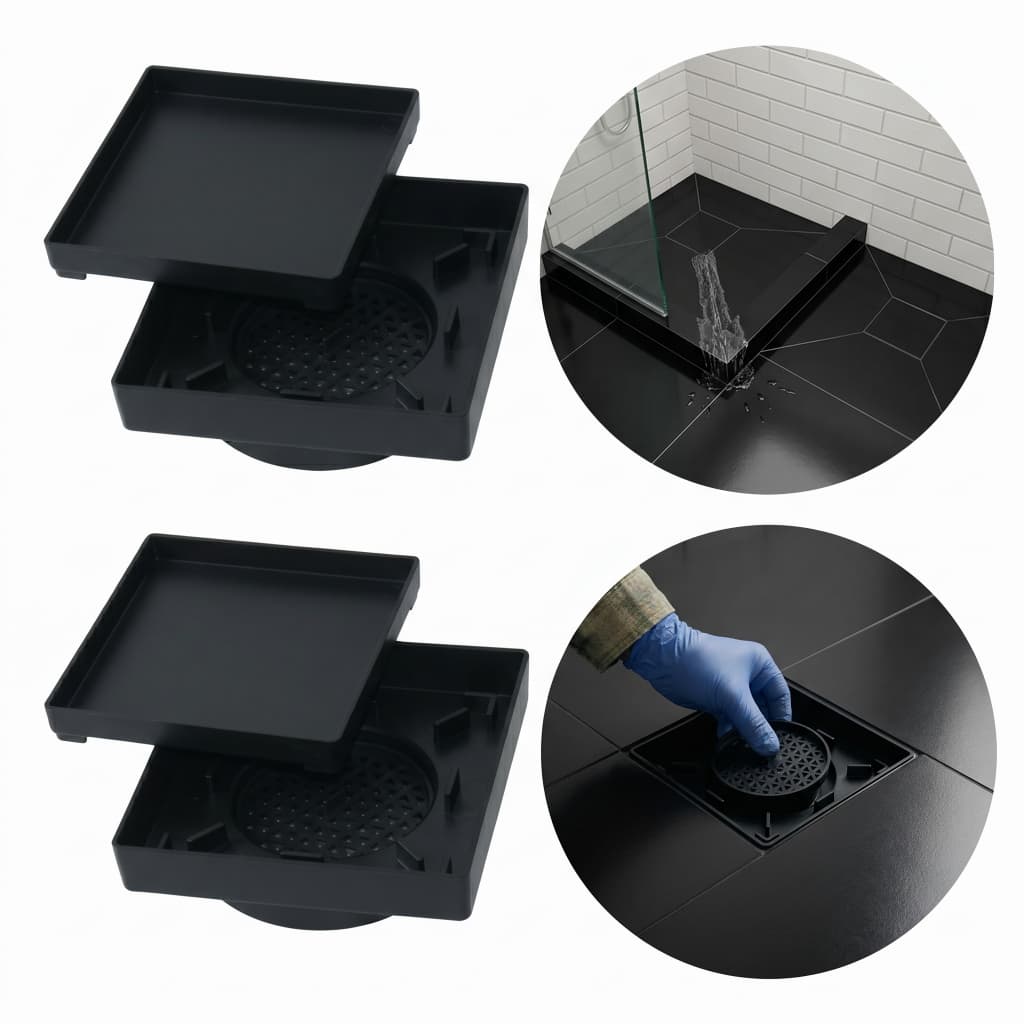 02 Ralos Invisível Oculto Piso Porcelanato Box Quintal Piscina Banheiro Grelha Anti Insetos