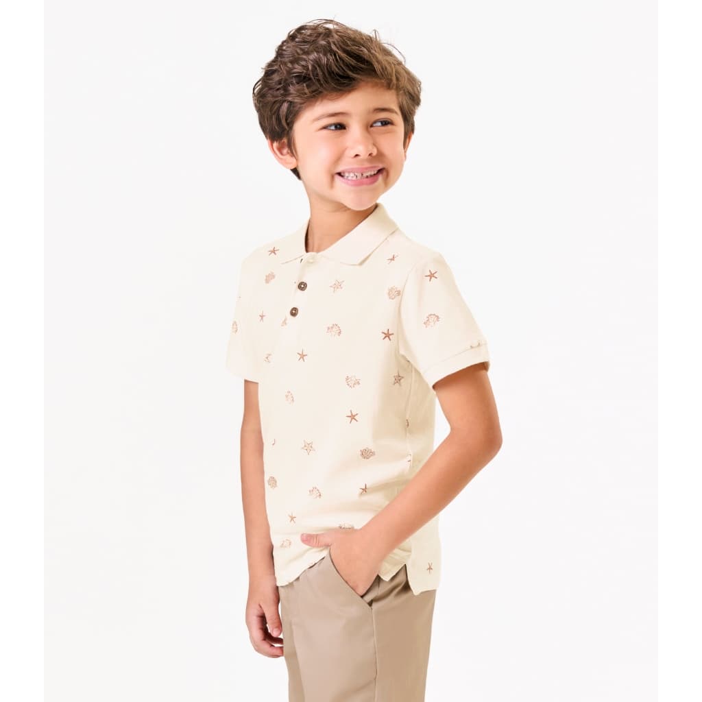 Camisa Polo Infantil Estampada Rovitex Kids Trick Nick