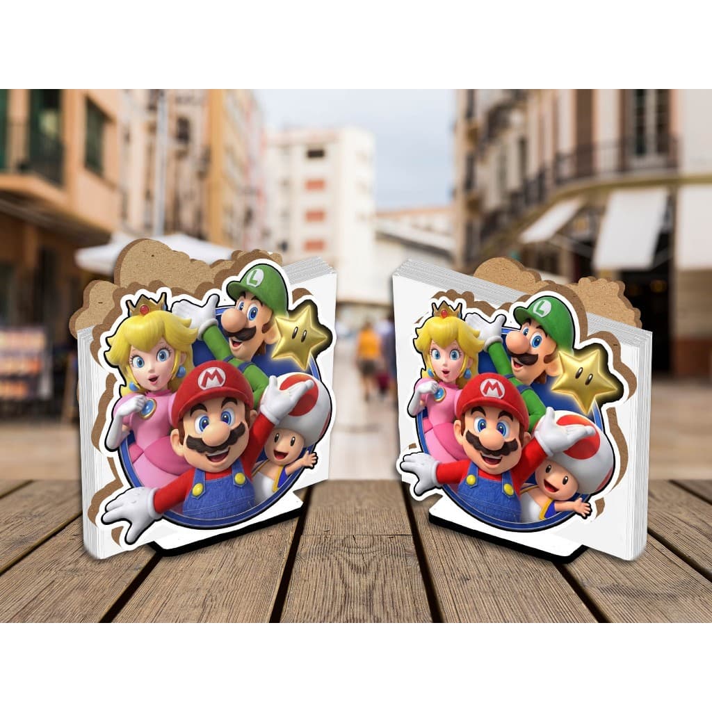 Kit 10 Centro de Mesa Porta Guardanapo Super Mario Bros