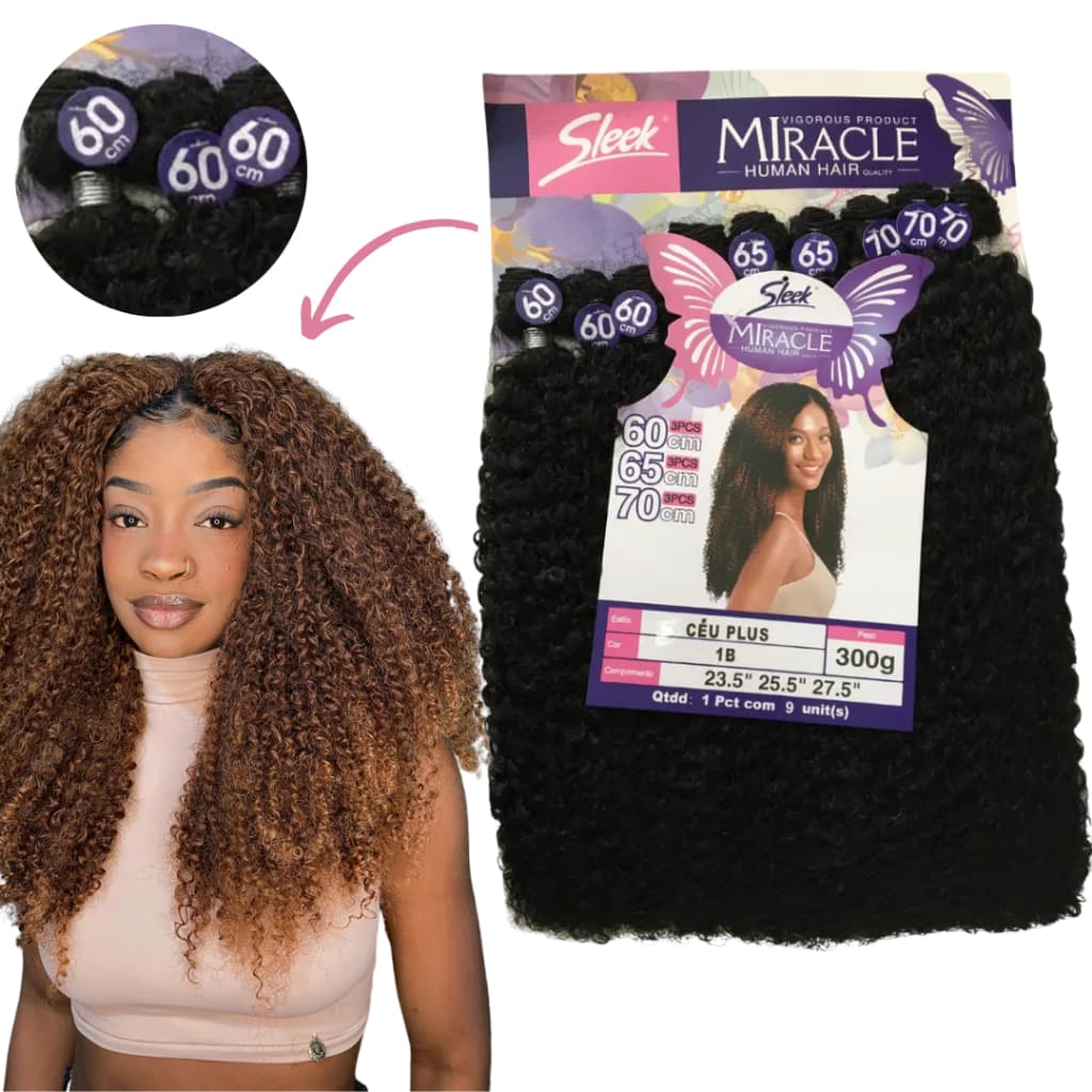 Cabelo Cacheado Entrelace Céu Plus Miracle Idêntico ao Humano 300g