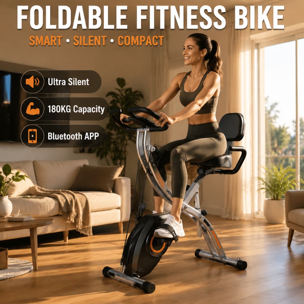 Magnetic Spinning Exercise Bike 5 em 1 Dobrável 180kg Silenciosa Bluetooth Profissional para Casa