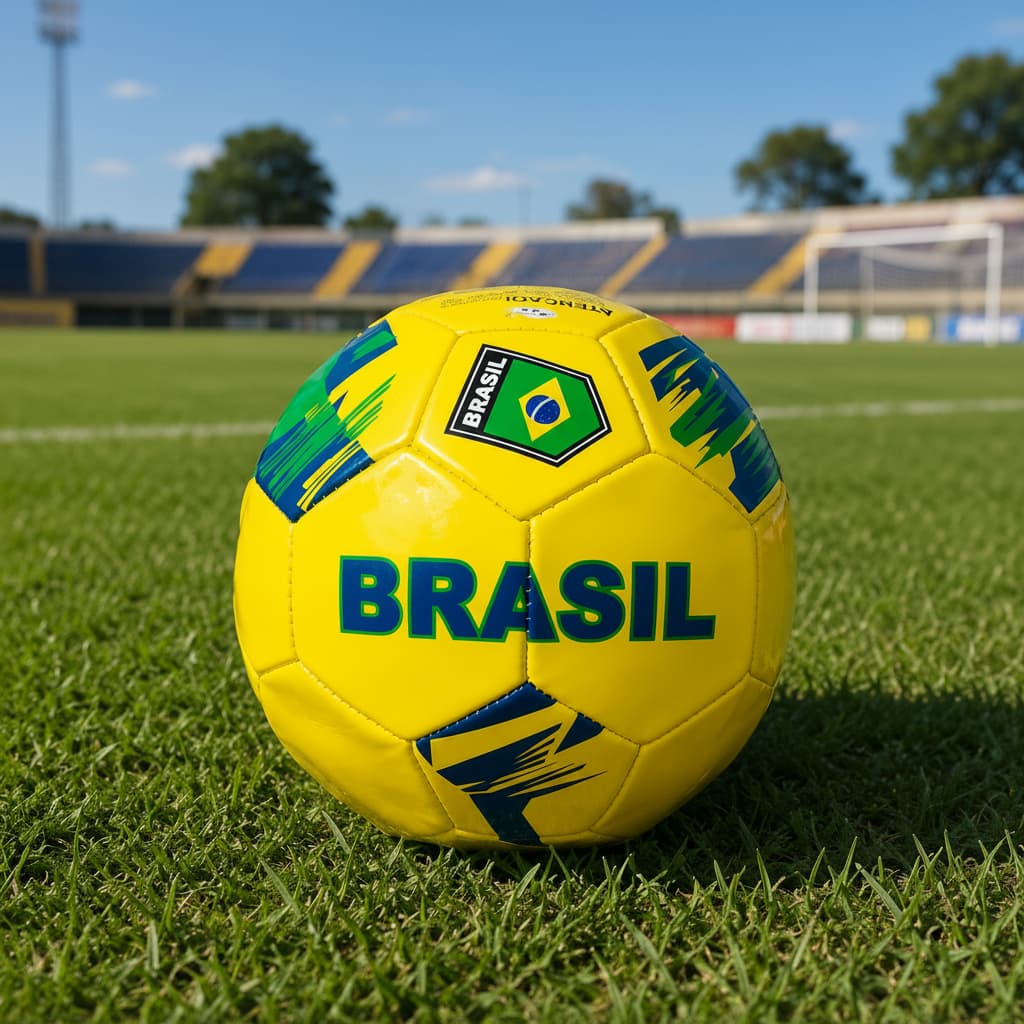 Bola de Futebol Brasil Nº 5 Amarela Campo Treino Esporte Lazer Infantil Adulto Resistente Oficial