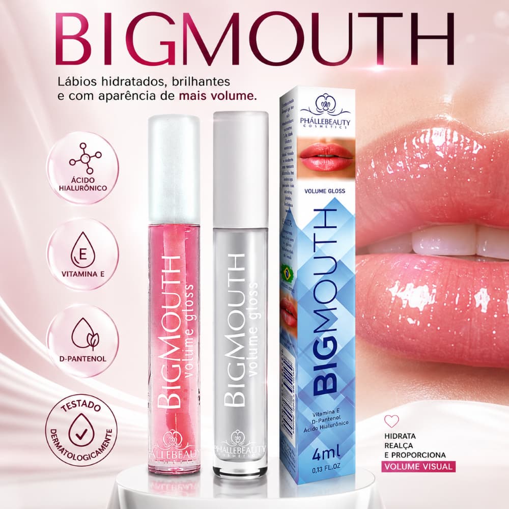 Gloss Labial BigMouth Phállebeauty Volume Gloss Ácido Hialurônico