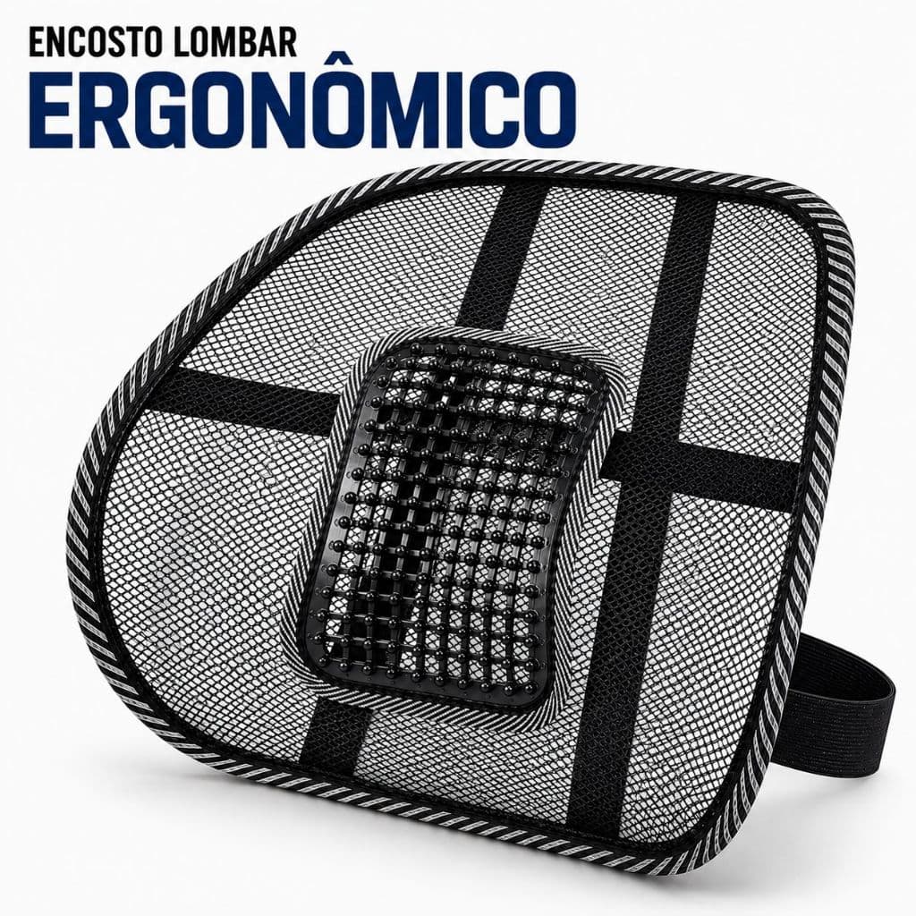 Encosto Lombar Ergonômico Para Carro Suporte Postural Com Massagem Respirável BM-F1806