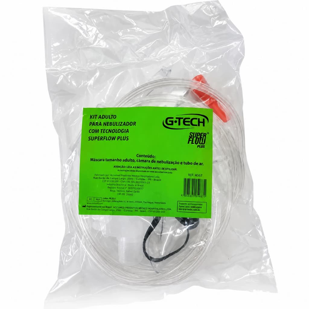 Kit Para Nebulização Superflow Com Pino DC1 DC2 Máscara Adulto e Infantil - Gtech
