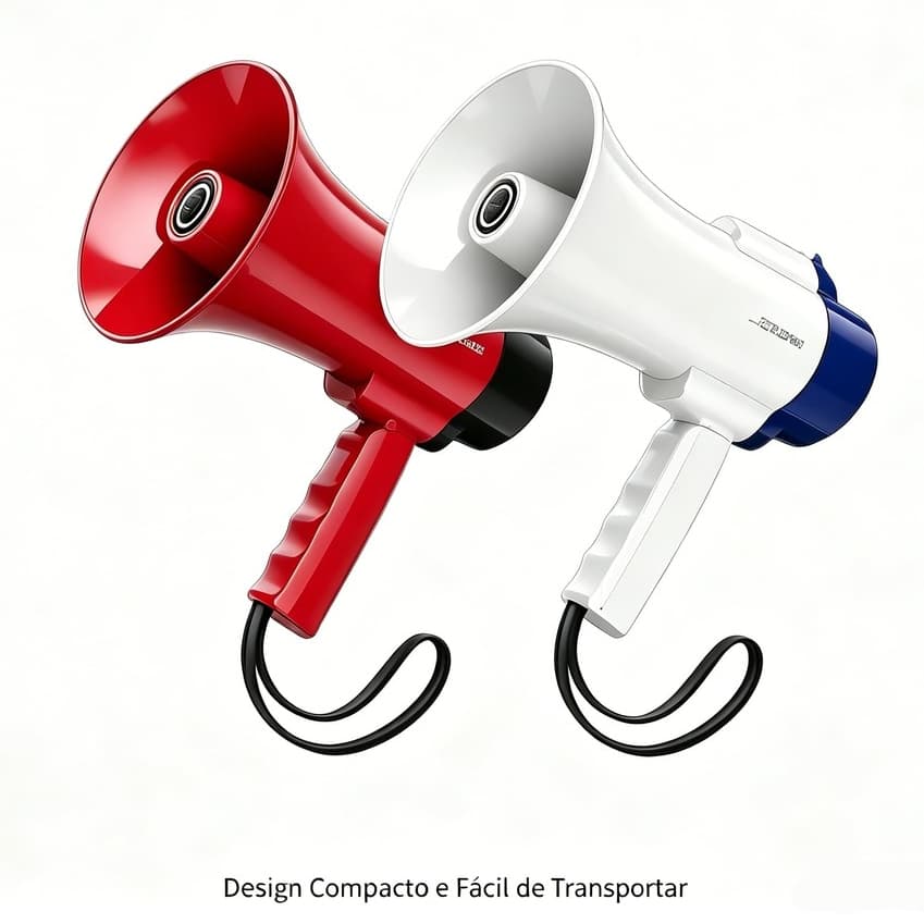 Megafone Portátil Recarregável Com Sirene Musical E Gravador LE-991