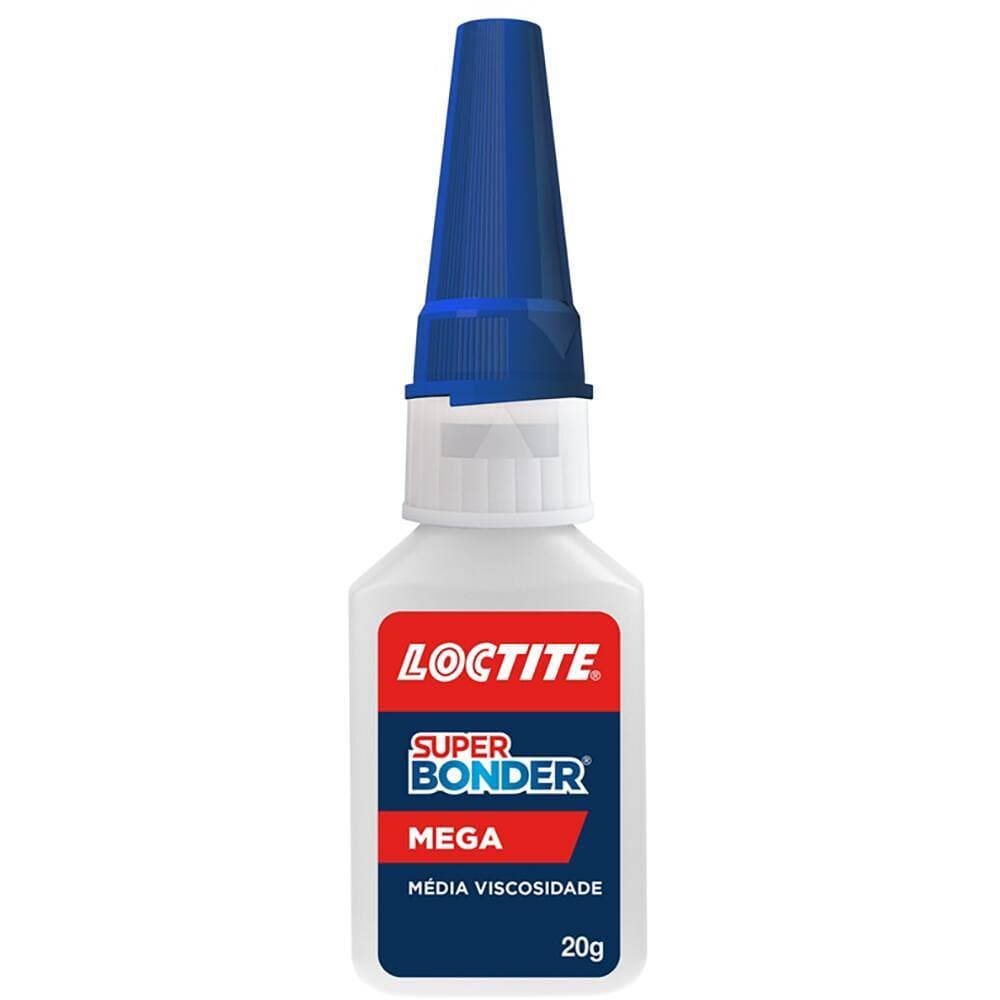 Cola Líquida Super Bonder mega Loctite 20g Secagem Rápida Transparente