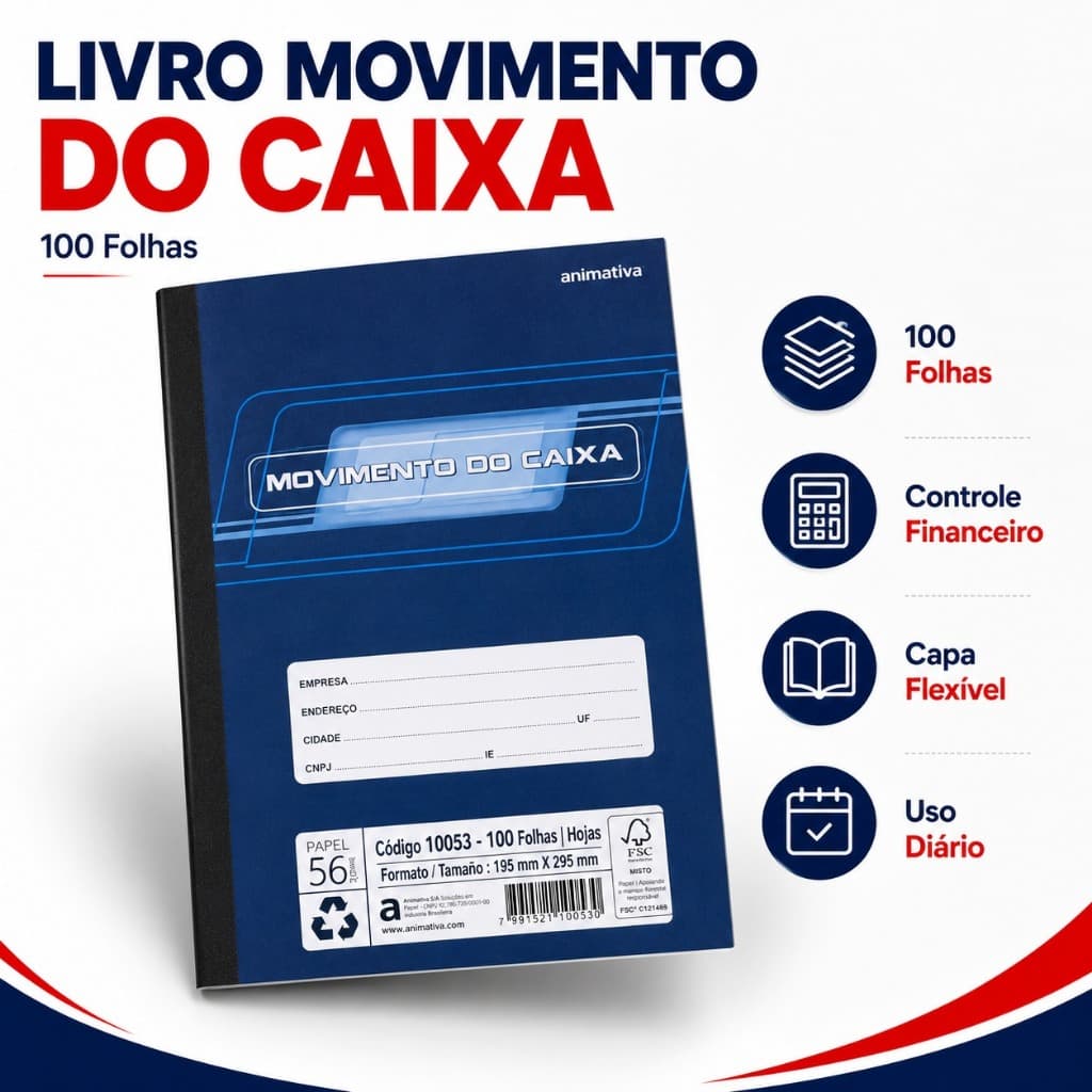 Livro Movimento Do Caixa Registro Controle Financeiro 100fls