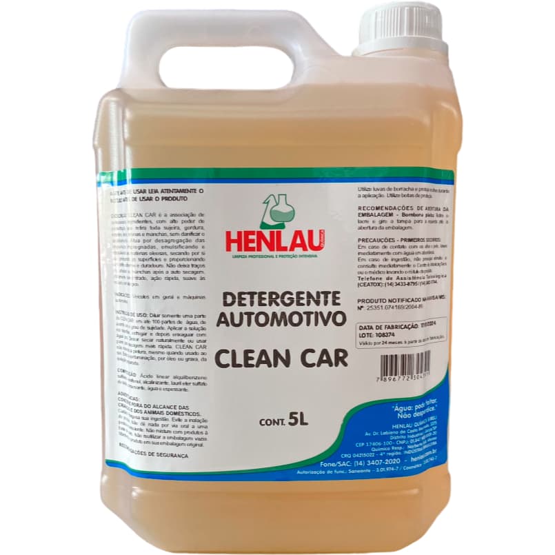 Detergente Automotivo Clean Car 5L Henlau