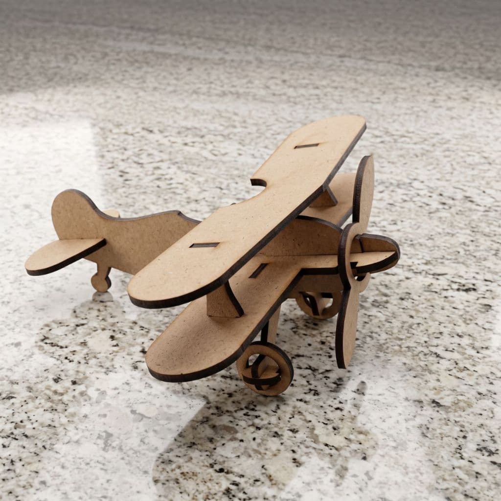 Kit 5 Mini quebra cabeça 3d em mdf miniatura Avião Biplano 8 cm lembrancinha festa pequeno principe