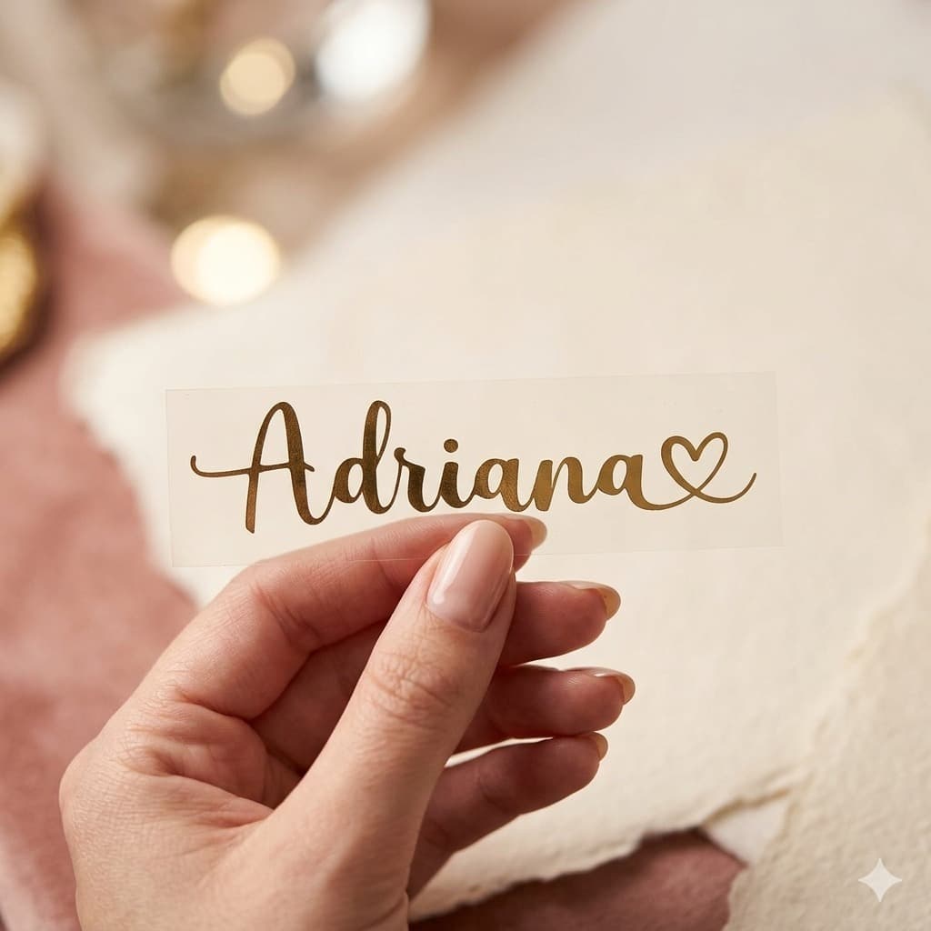 15 Nomes Personalizados adesivo Termocolantes DOURADO Porta Joias e Tecidos - Envio Rápido