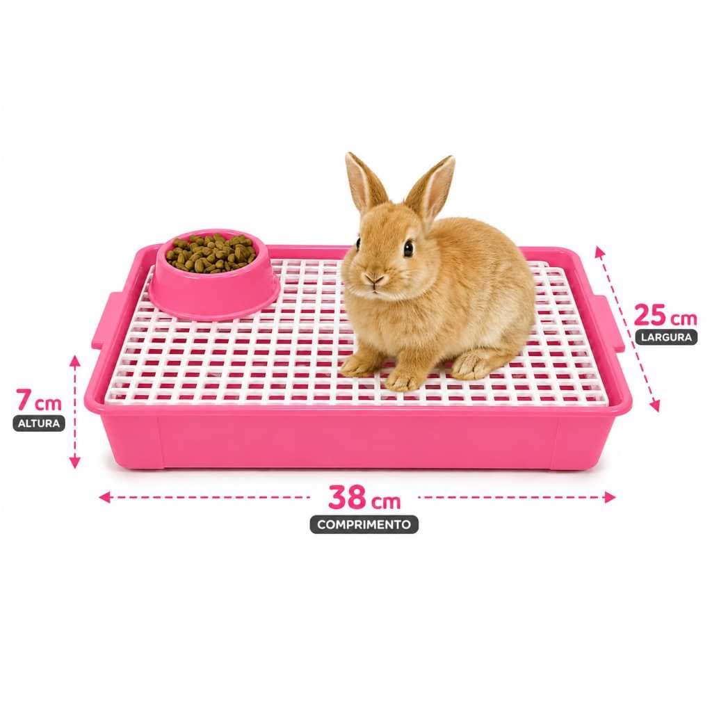 Sanitário Banheiro bandeja TWOO C/ grade QUADRADA para Coelho e Porquinho da Índia Chinchila