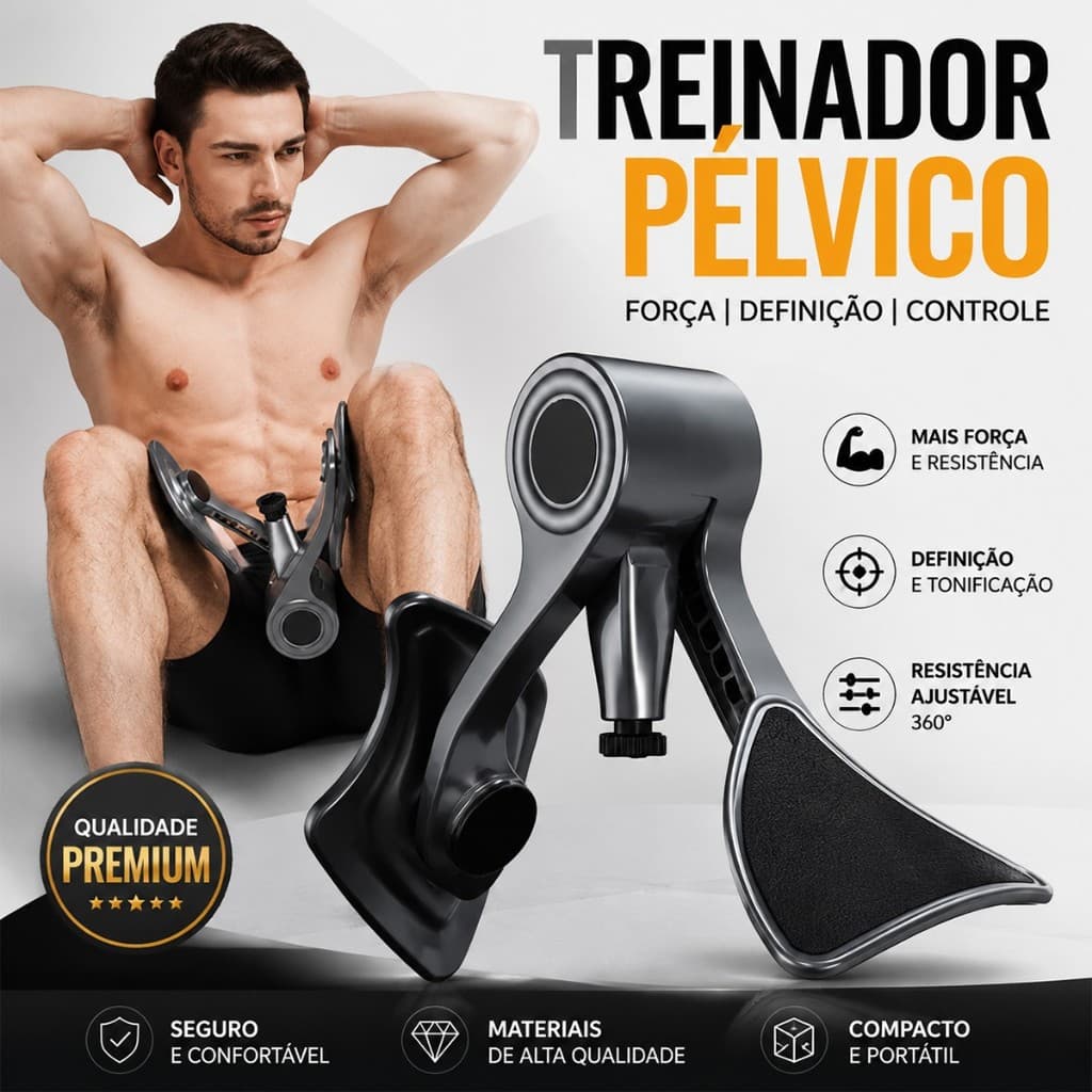 Exercitador de Kegel masculino Pelvis Coxa Perna Quadril Adutora Treino Fisioterapia Exercicio Academia Mov