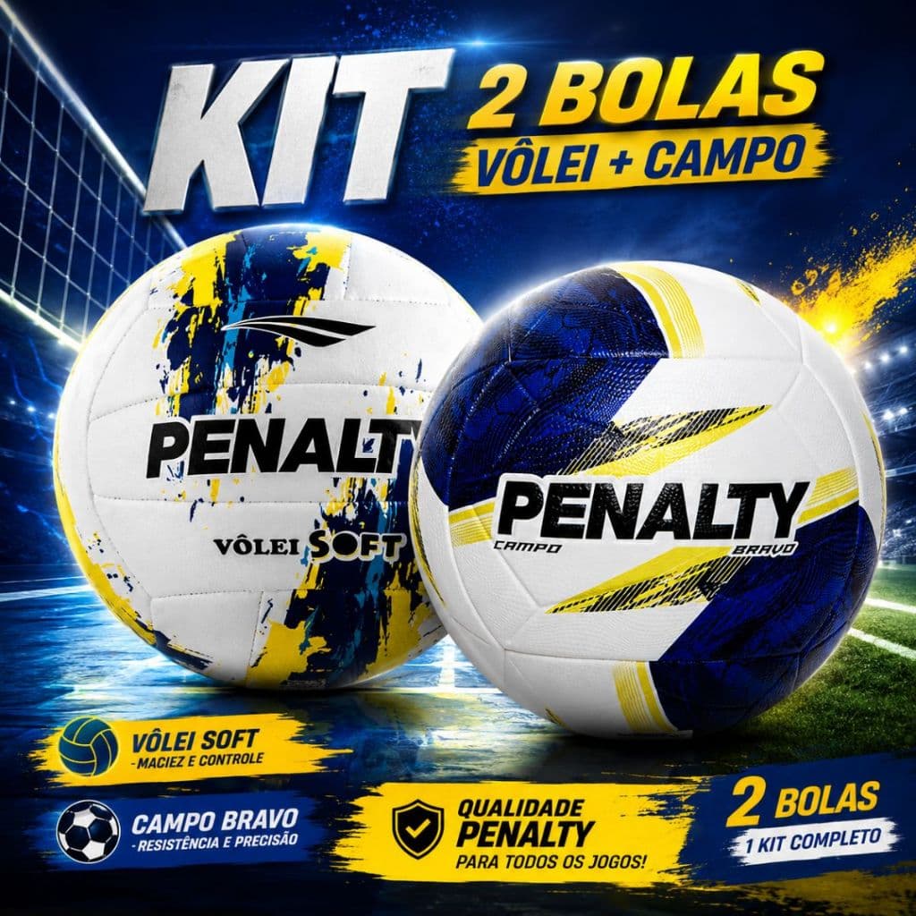 Bola de Volei Soft Xxiii e Bola de Campo Bravo XXVI Penalty