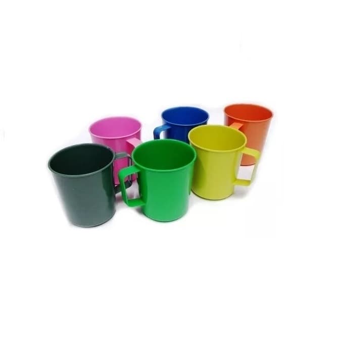 84 Caneca Plástica Para Merenda Escolar 300 Ml Varias Cores