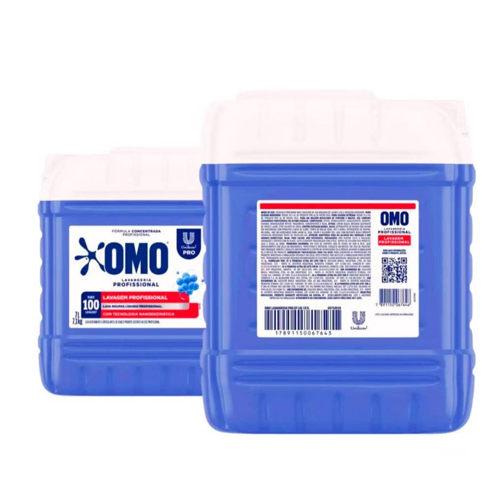 Detergente Lava Roupas Omo Pro 7L Concentrado Maxima Força Contra Manchas E Sujeira Pesada Qualidade Garantida