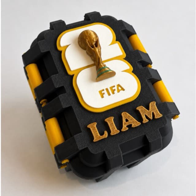 Porta Figurinhas da Copa com nome e cor personalizado - Taça Minimalista - Tamanho Grande