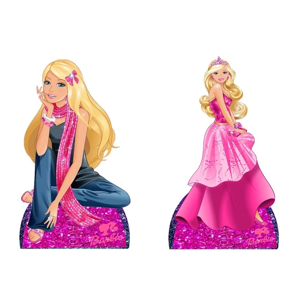 Barbie kit 4 peças de 20cm display de festa em mdf 3