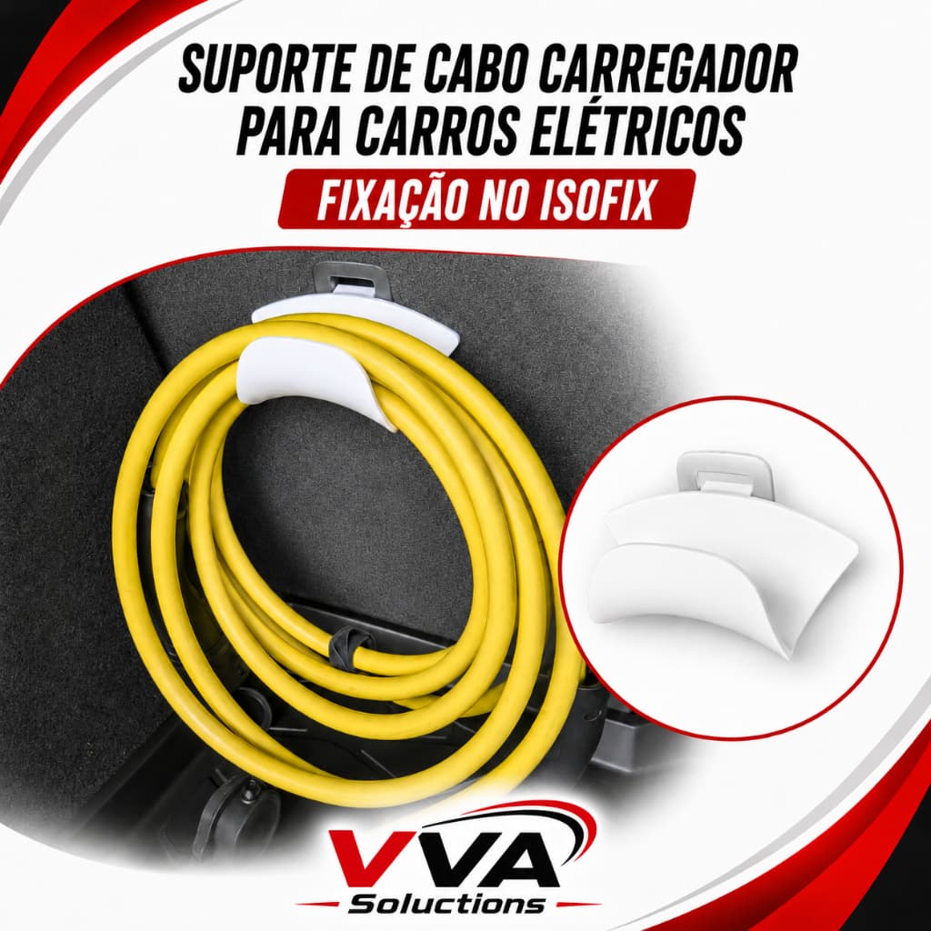 Suporte para cabo carregador carros elétricos porta malas sistema isofix organizador carro