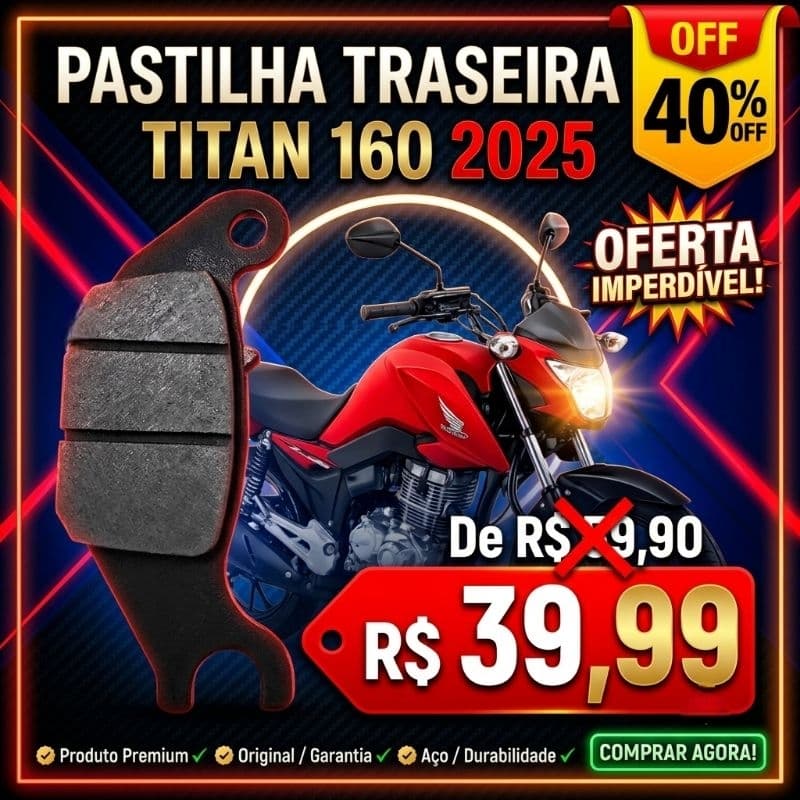 Pastilha De Freio Traseira Honda Cg 160 Titan 2025 em diante Fabreck