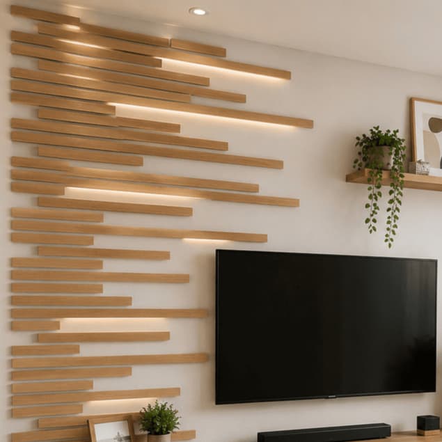 Kit Ripas MDF Cru Pintável 120x5cm Painel Ripado Madeira Shiplap Boiserie Lambril Parede