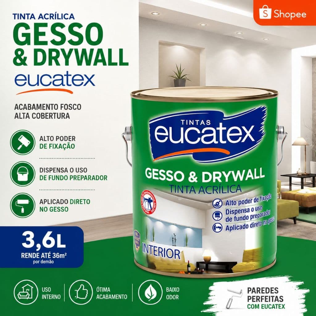 TINTA LATEX PARA GESSO&DRYWALL EUCATEX 3,6