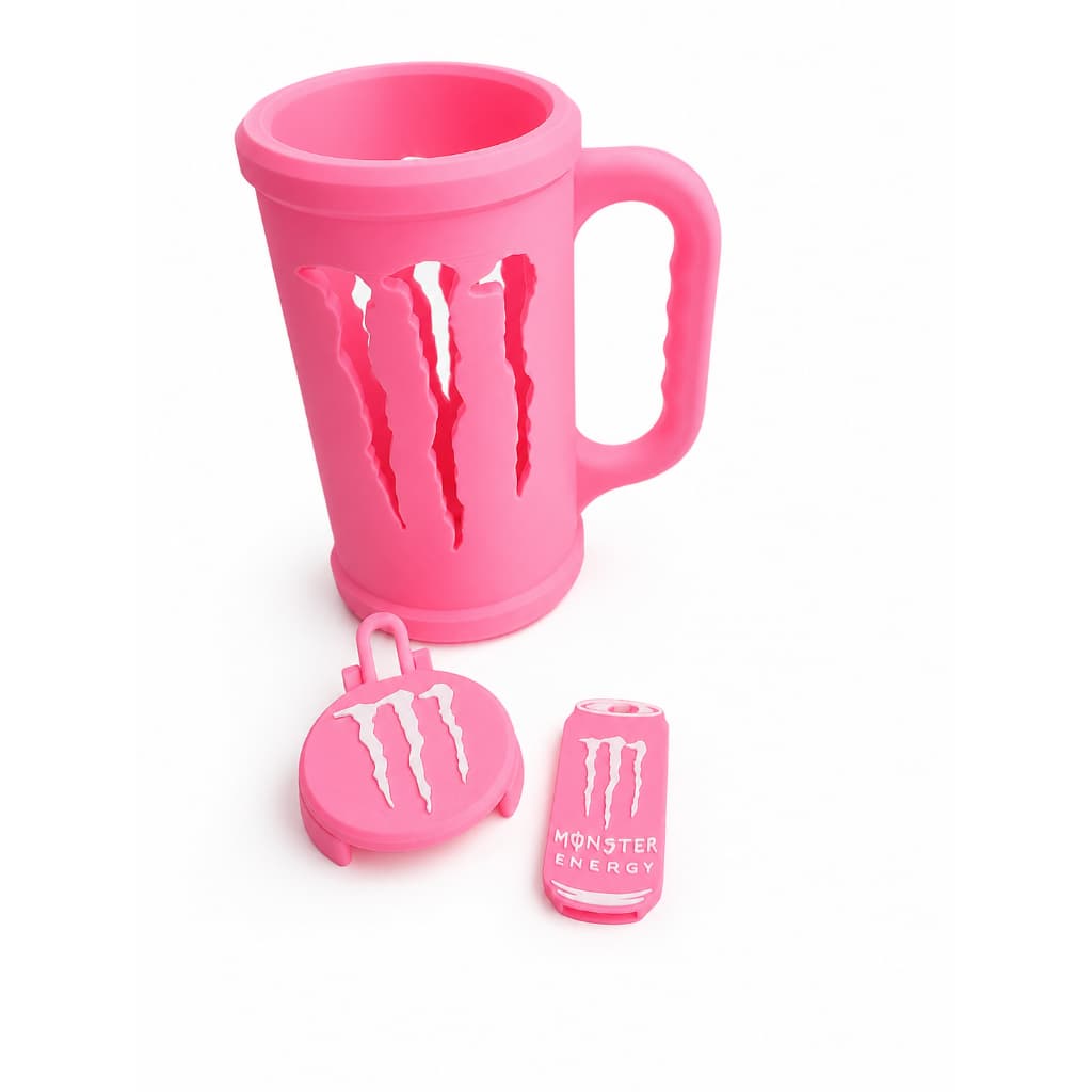 Porta Lata Monster 473 ml + abridor + tampa Caneca Monster Energetico