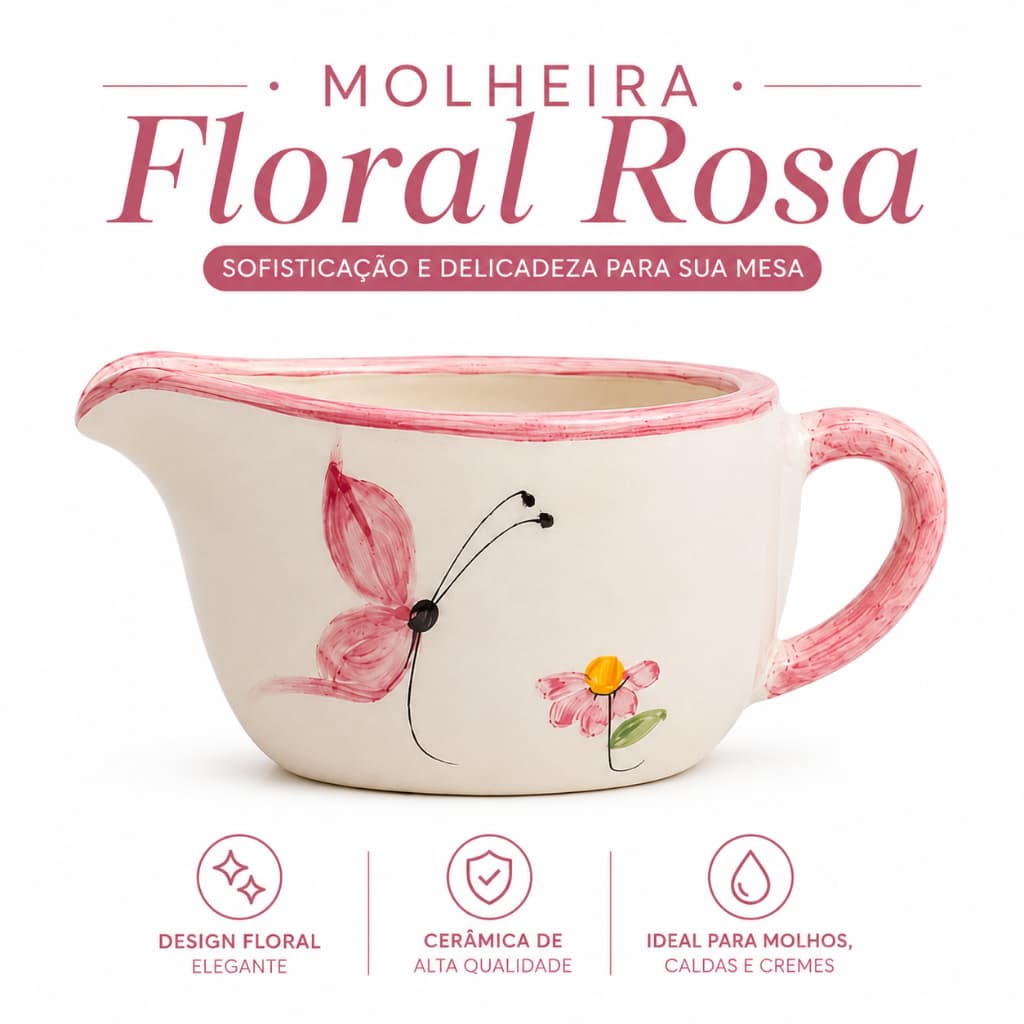 Molheira Cerâmica Papilio 250ml Pintada à Mão | Porta Molho Barbecue Mesa Posta Decorativa