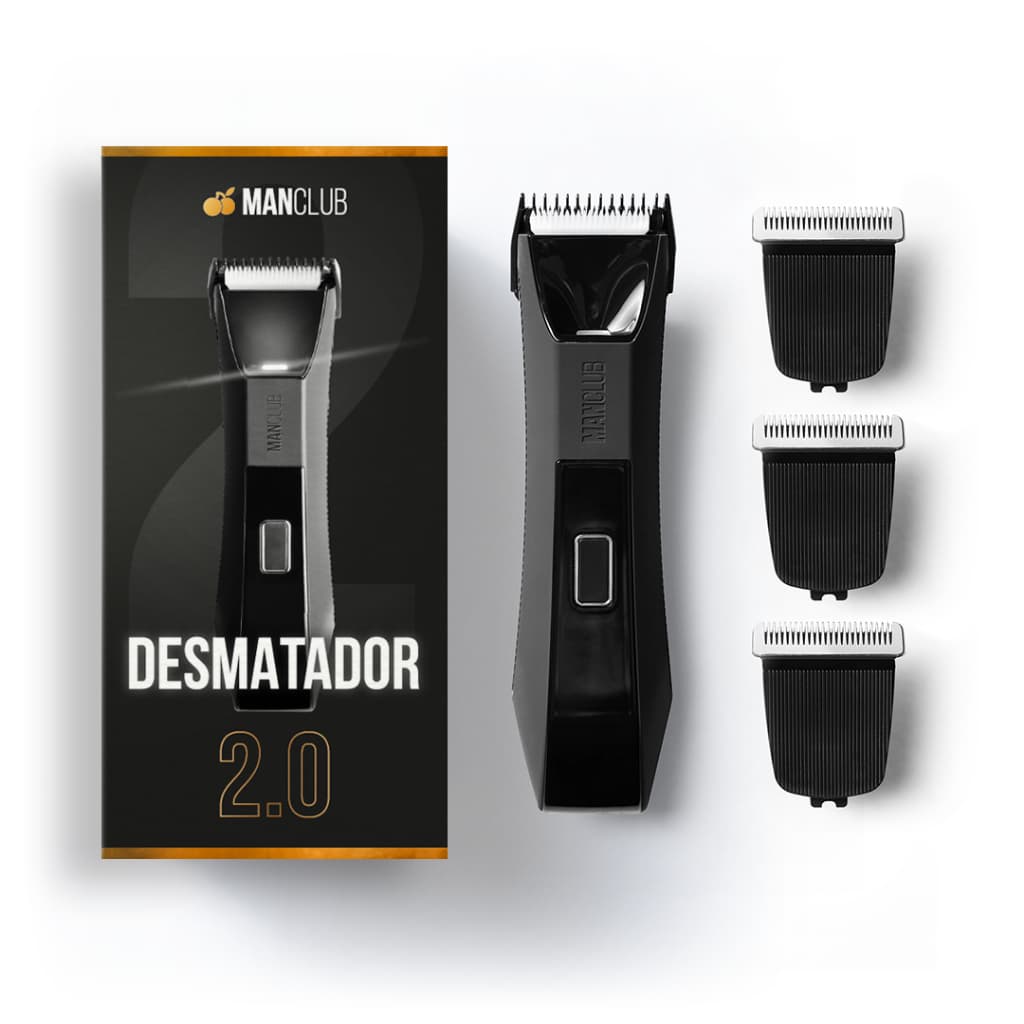 Kit Higiene | Aparador Elétrico de Pelos Íntimos - O Desmatador 2.0 da MANCLUB + 3 Lâminas de Reposição Anti-Cortes