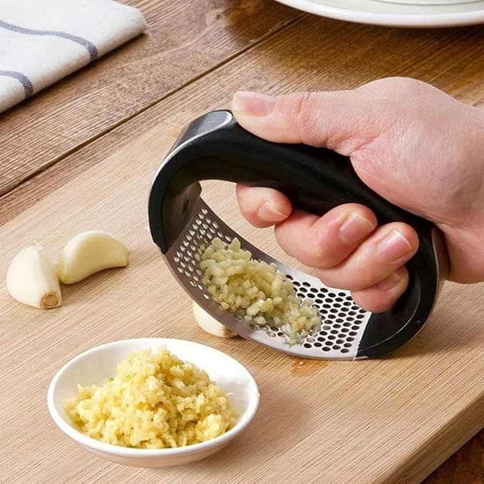 Espremedor de Alho Inox Manual Amassador Triturador de Alho Ergonômico Prático para Cozinha Fácil de Limpar
