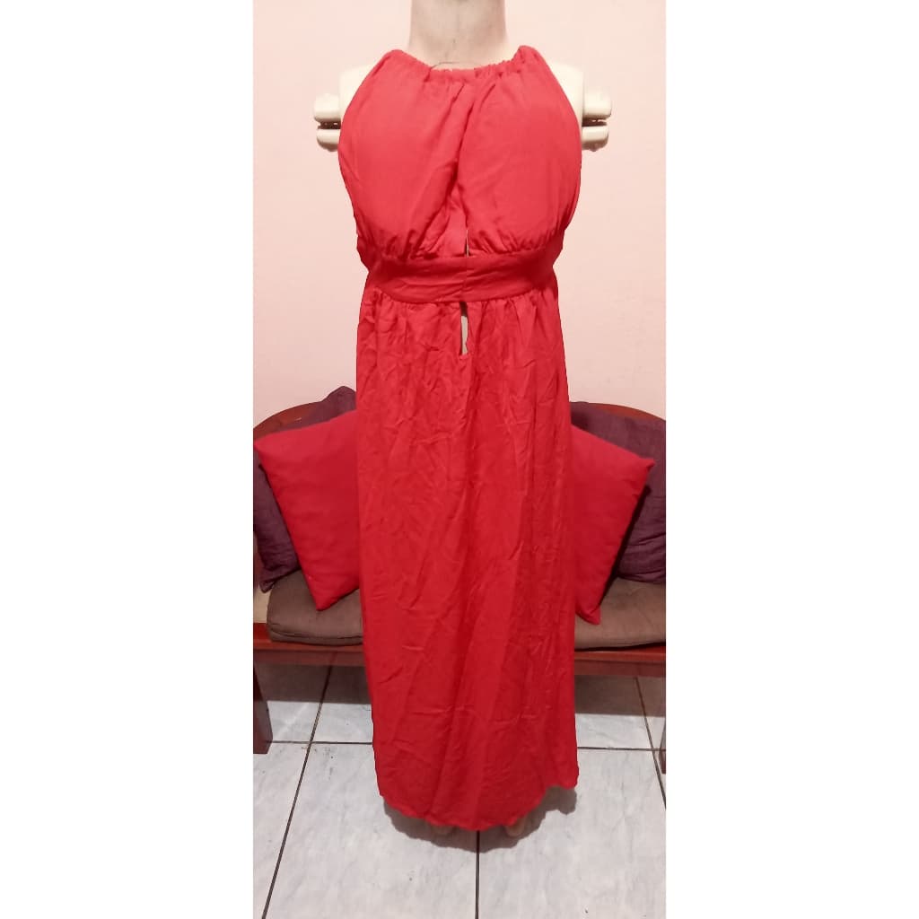 Vestido de festa vermelho clivia/m com alça - formatura Madrinha Casamento Blogueiras-elegante/natal fim de ano