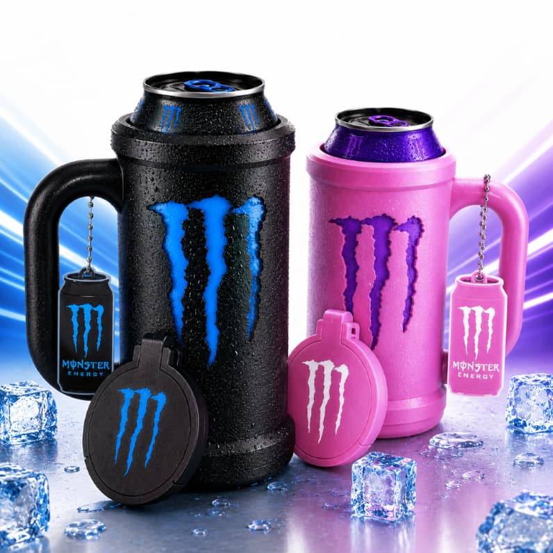 Porta Lata Monster Energy 473ml Caneca Estilo Térmico Tática Premium Copo Vazado Suporte Energético