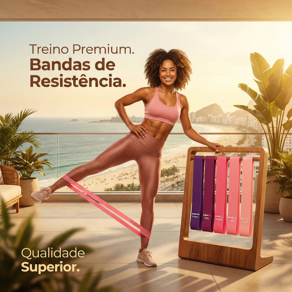Kit com 5 Faixa elástica Rubber Fit Mini Band multicolor