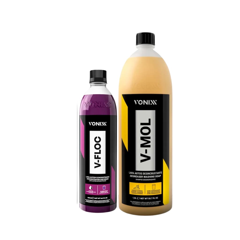 Kit Shampoo Automotivo Sujeira Pesada V-Floc e V-Mol 1,5L Vonixx