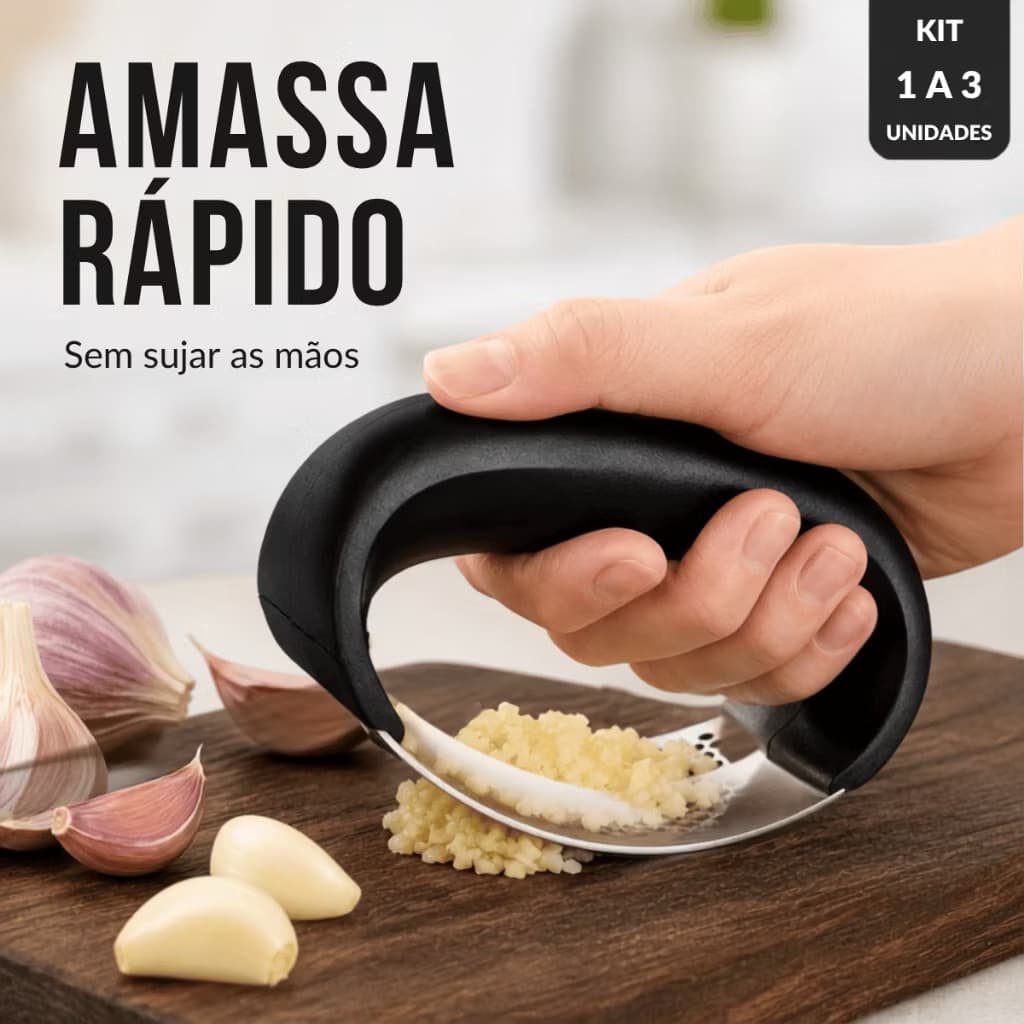 Triturador De Alho Inox Manual A Pressão Garlic Press