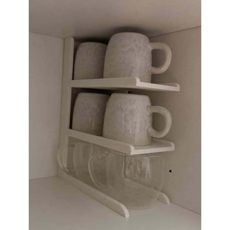 Suporte para Xícaras de Café Expresso | Organizador Compacto para 6 Xícaras | Otimizador de espaço
